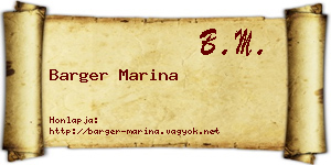 Barger Marina névjegykártya